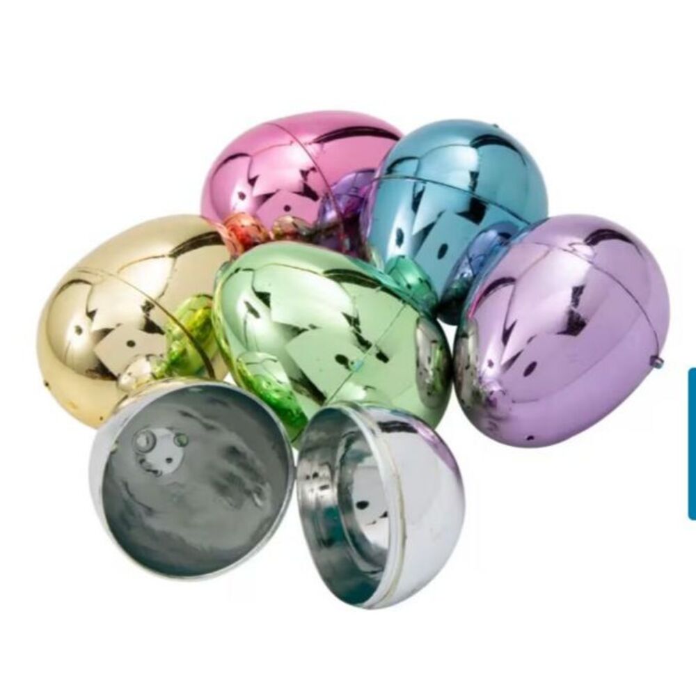 2 1/4" Bright Metallic Plastic Easter Eggs - 12 Pc.